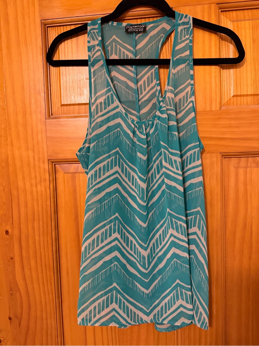 Papermoon Turquoise Chevron Racerback Tank